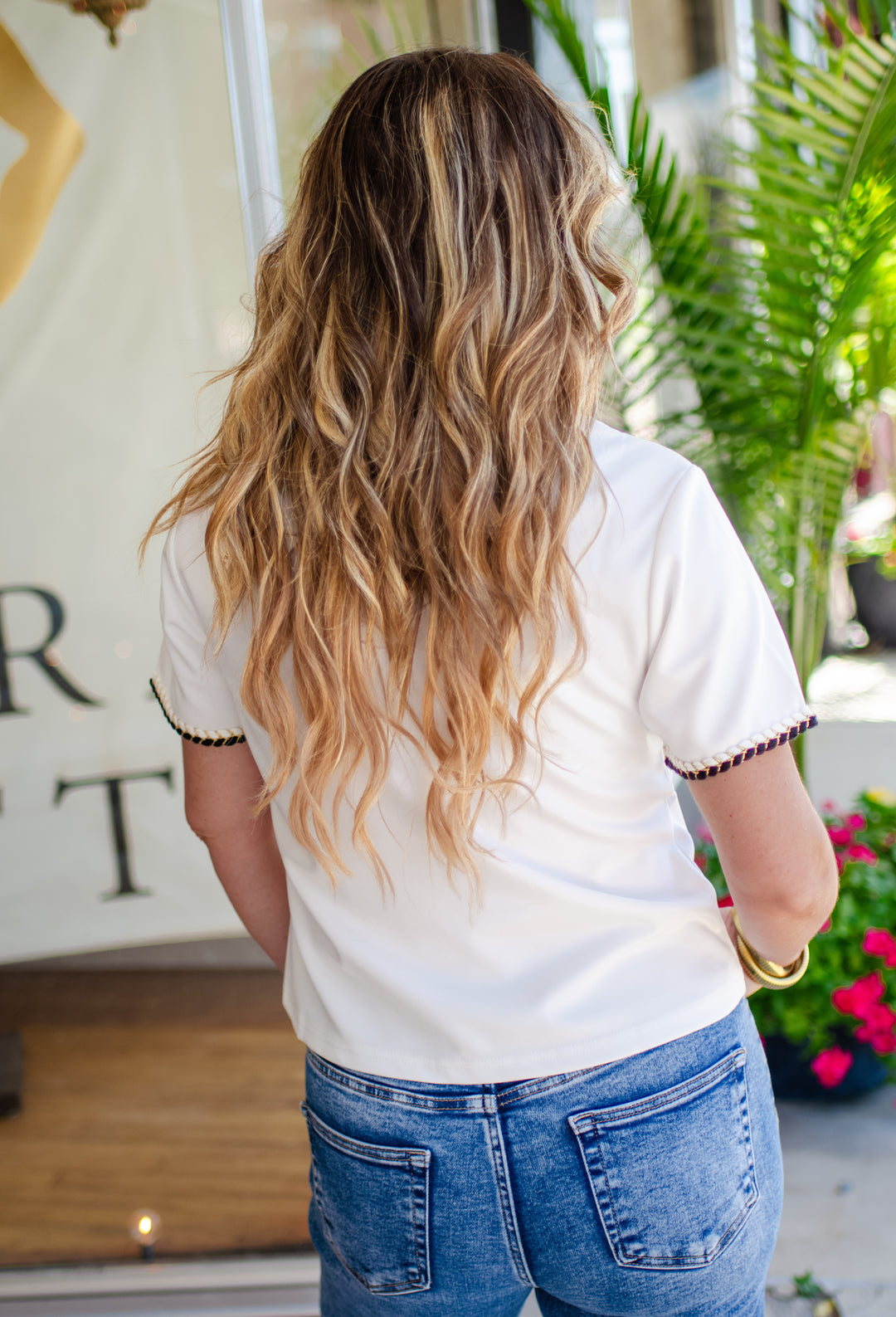 Your The One Top with a Gold Rope Neckline in White