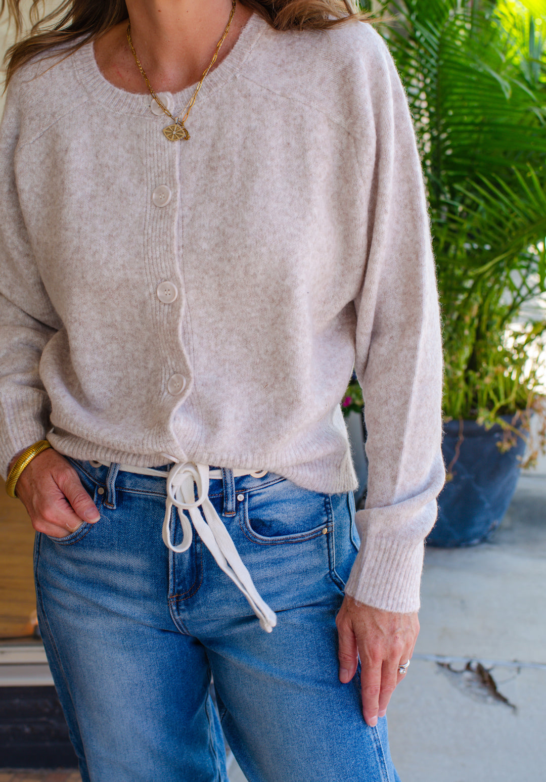 Cozy Vibes Button-up Cardigan in Oatmeal