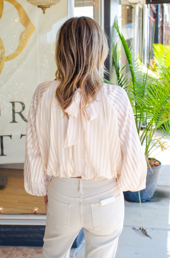 Delightful Charm High Neck Top in Cream