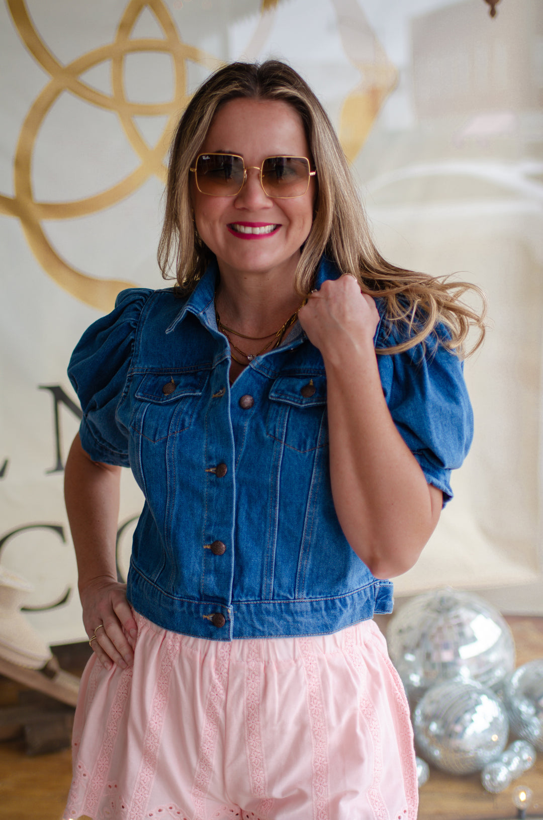 Denim Darling Puff Sleeve Button Down Denim Shirt