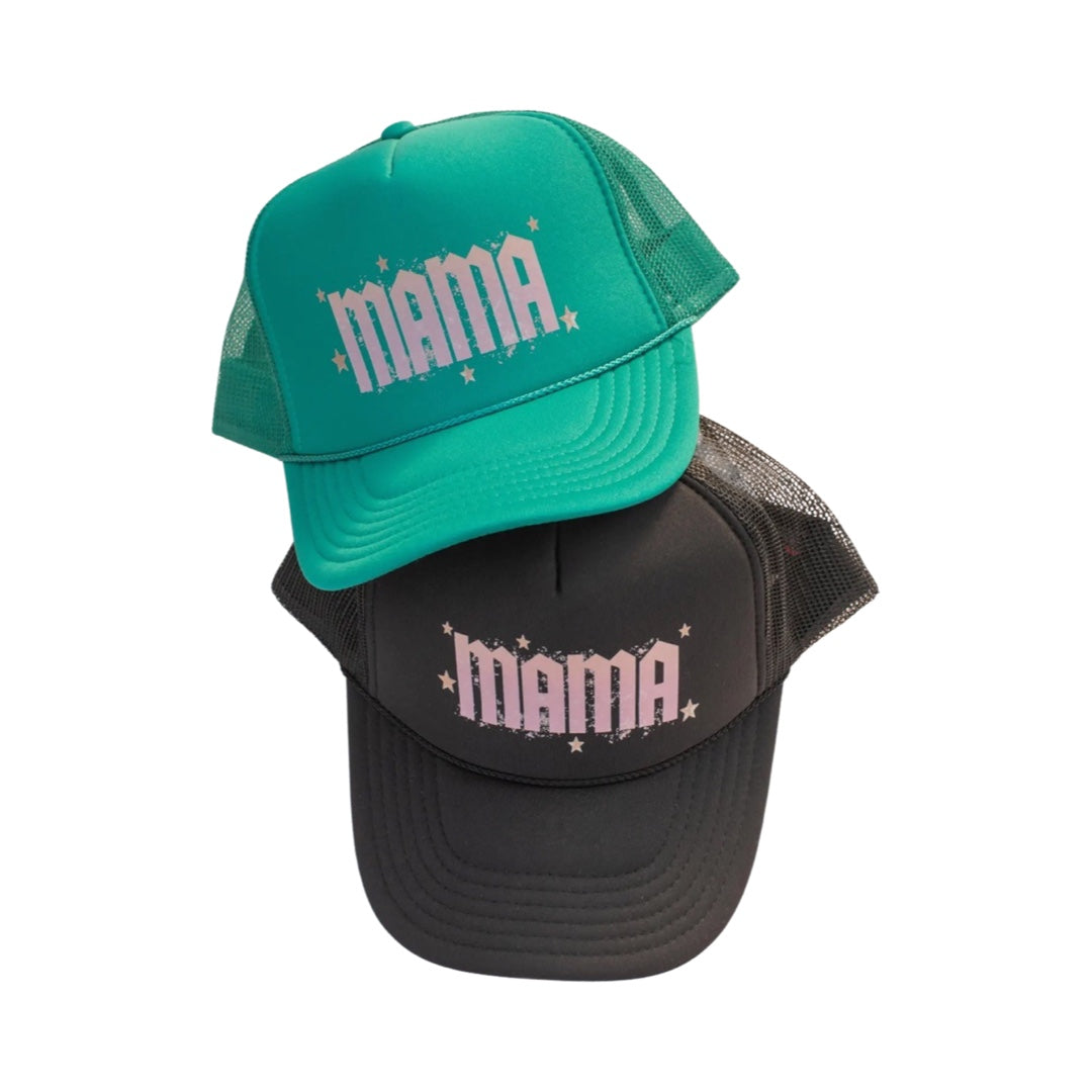 Mama Trucker Hat in Teal