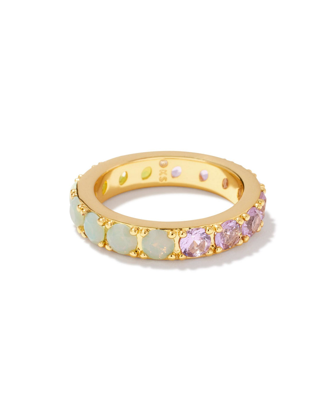 Chandler Band Ring in Green Lilac Ring in Gold