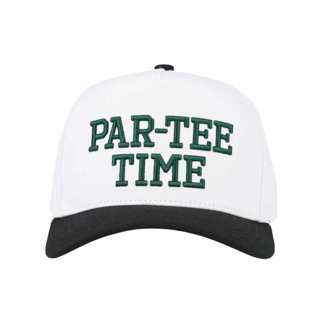 Par-Tee Time Kelly Green Embroidered 2 Tone Black & White Hat