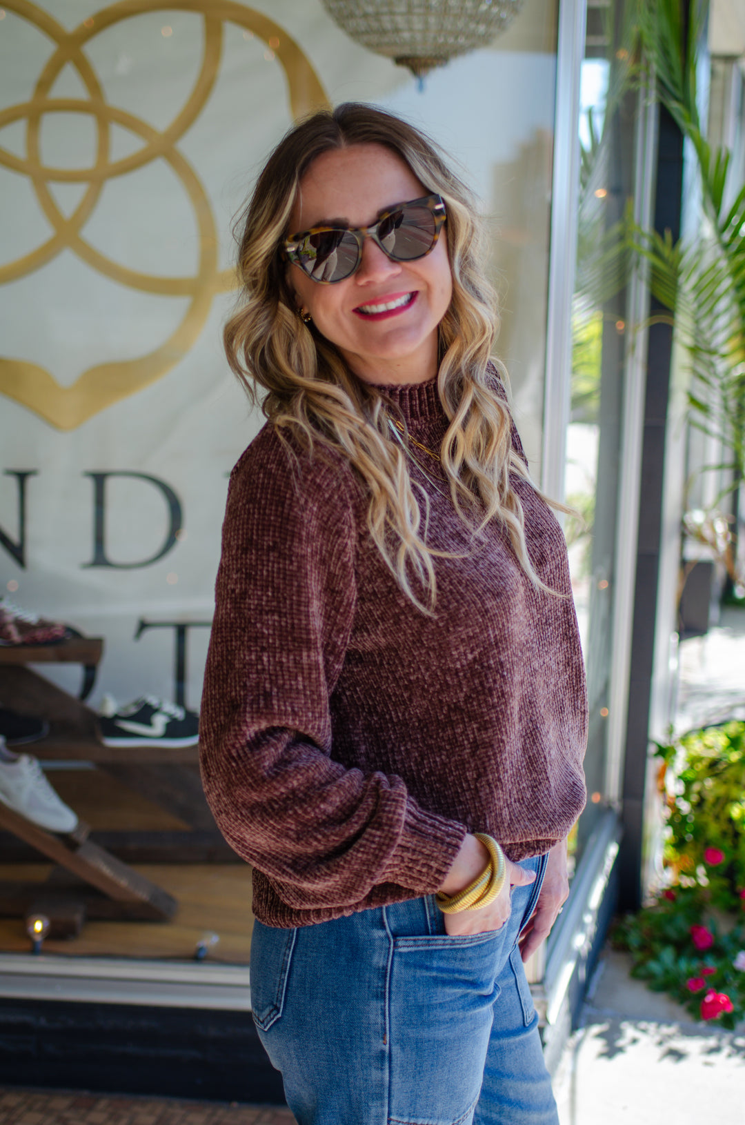 Cozy Autumn Ultra Soft Chenille Knit Sweater in Brown