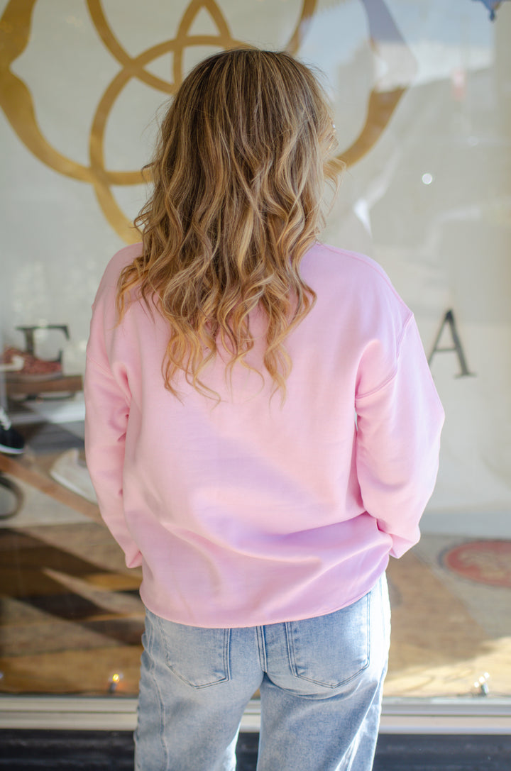 Beverly Hills Oversized Graphic Sweatshirt in Pink