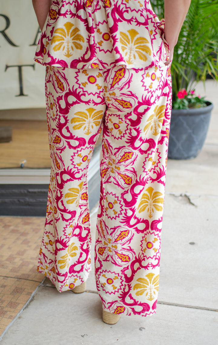 Morocco Moments High Rise Pants in Fuchsia