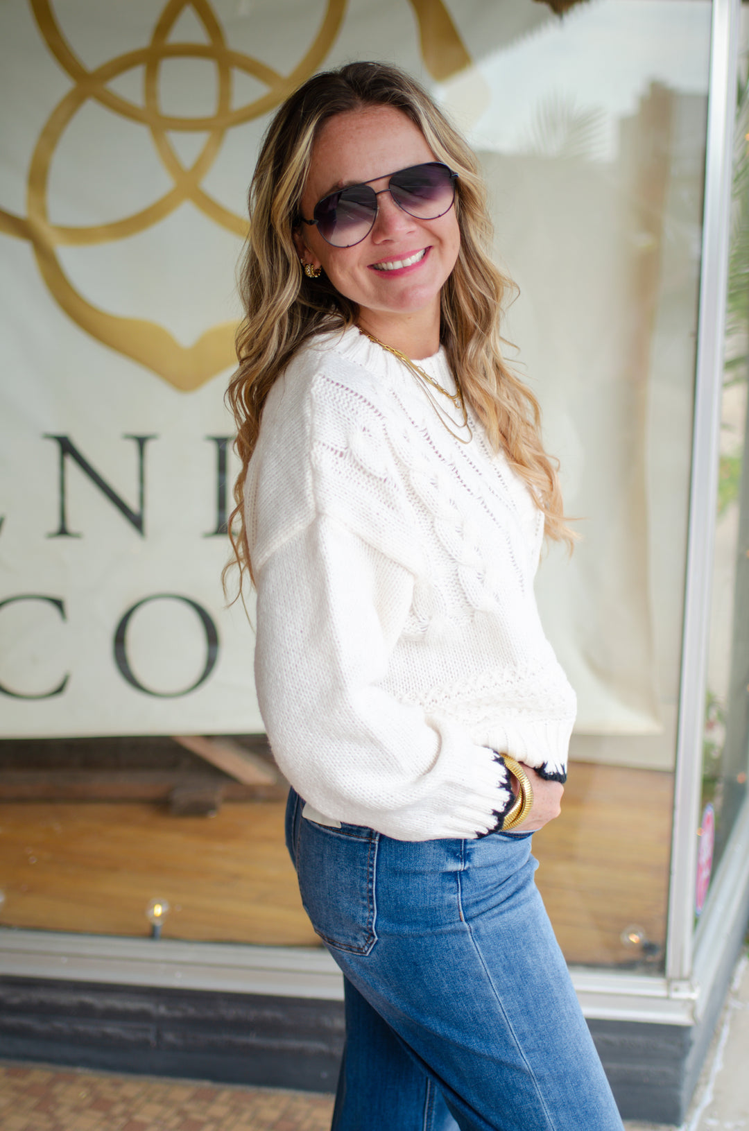 Perfect Life Cable Knit Sweater in Cream