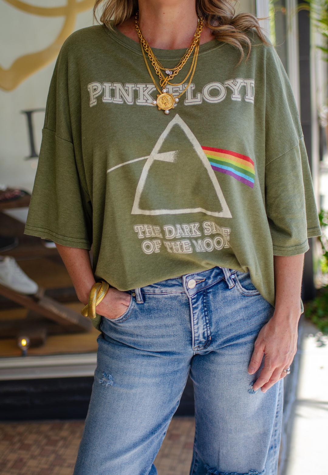 Pink Floyd Olive One Size Tee in Olive
