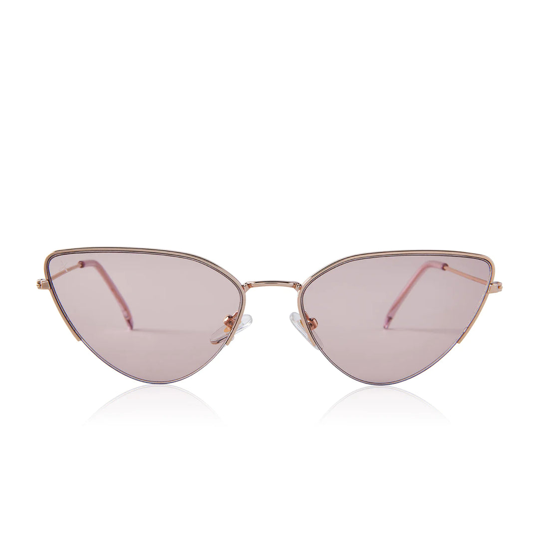 Dime Fairfax Shiny Gold Rose Pink Tint Sunglasses