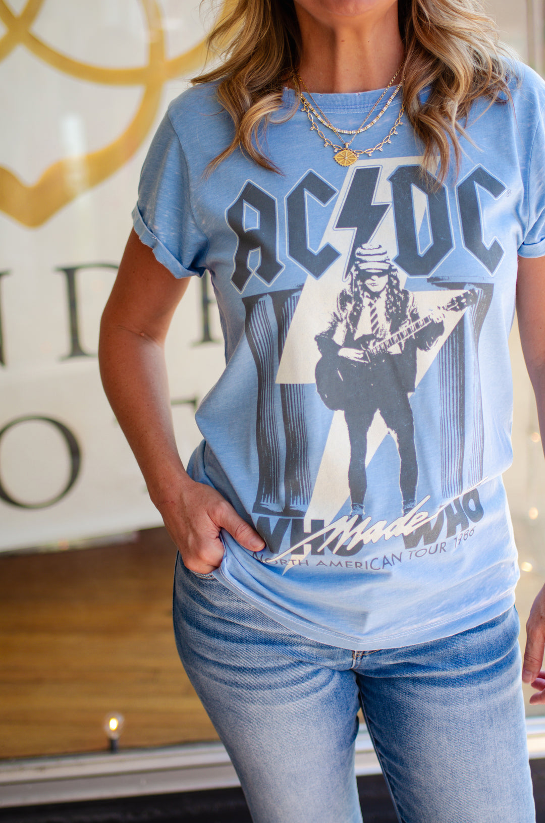 ACDC Burn Tee Denim