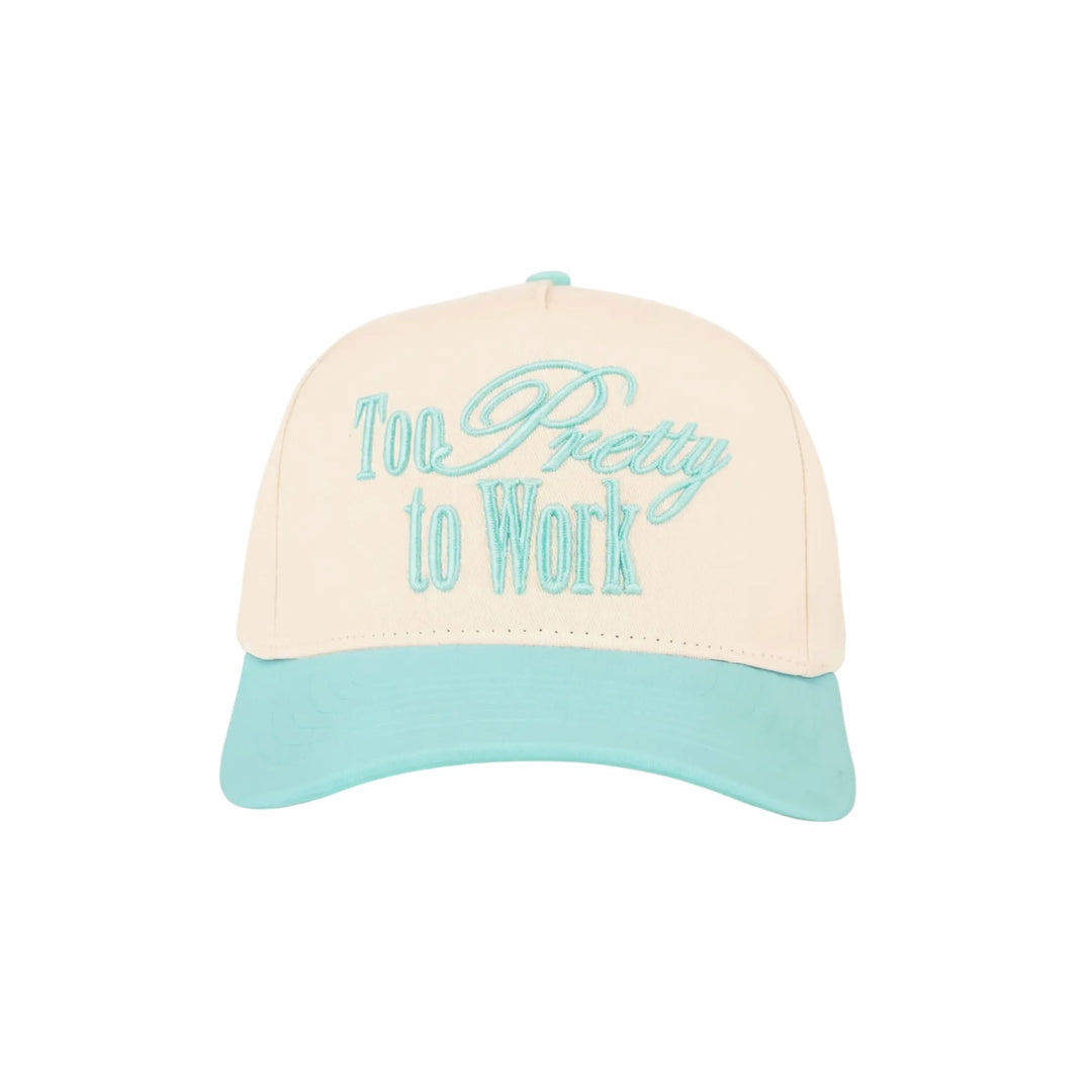 Too Pretty to Work Trucker Hat in Mint