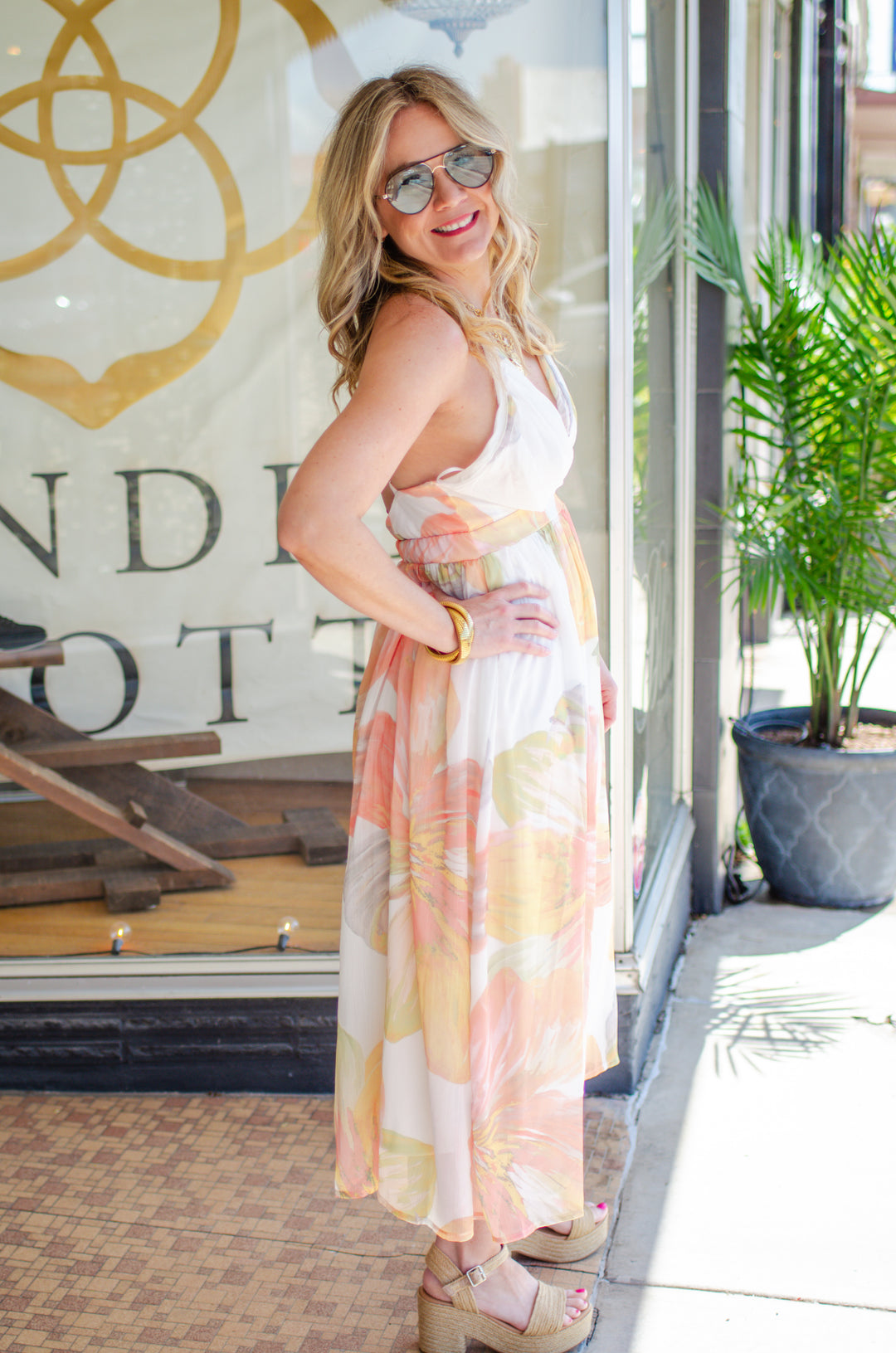 Charmed To Be Yours Floral Print Midi Dress