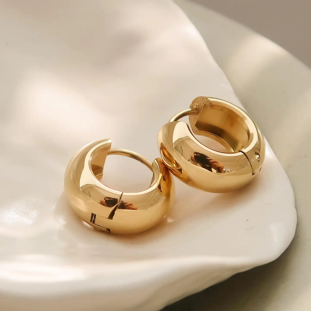 Luxe 18K Non-Tarnish Small Classic Huggie Hoop Earring