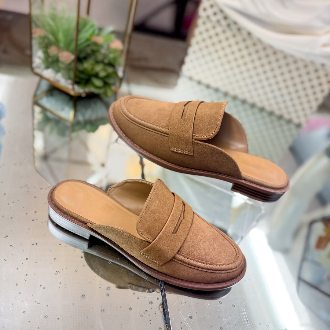 Slide on Faux Leather Loafer Style Shoe