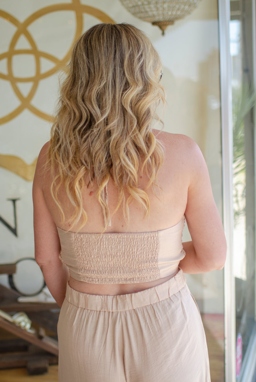 Make Your Move Crochet Halter Bubble Top in Natural