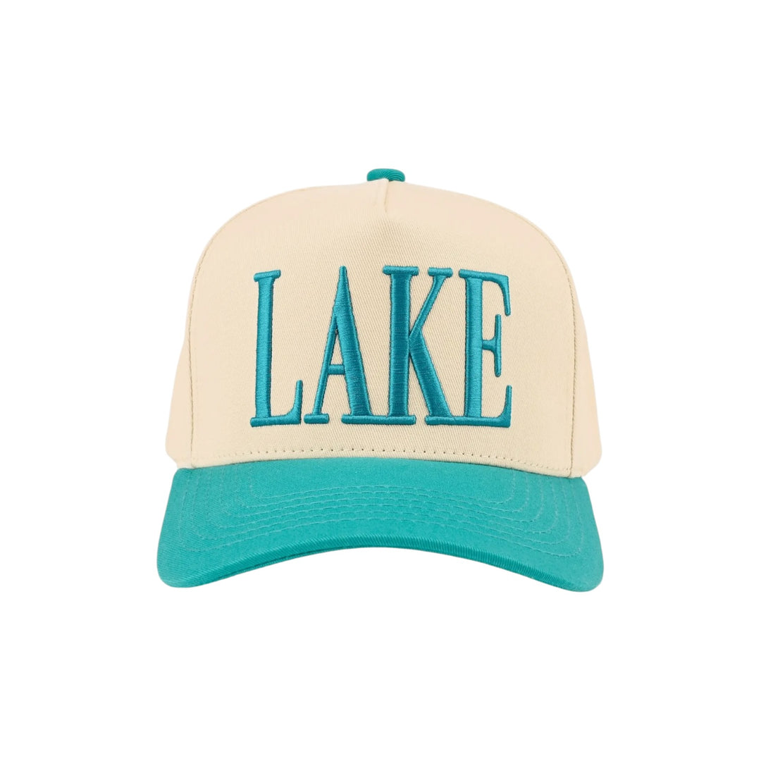 Lake Embroidered Turquoise & Cream 2 Tone Trucker Hat