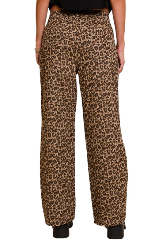 She's A Wild One Leopard Wide Leg Pants