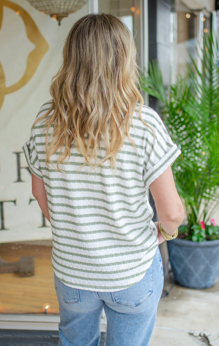 Perfect Striped Tee in Navy