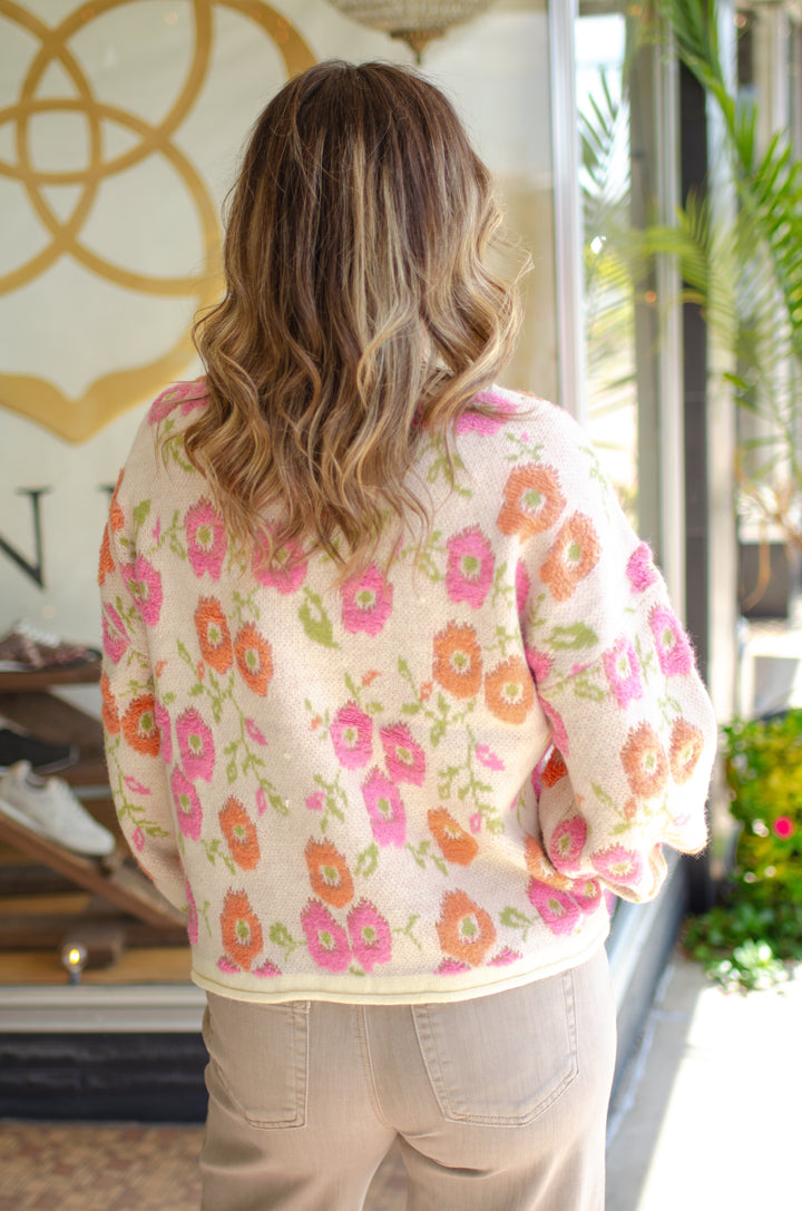 Fields of Flowers Floral Knit Sweater