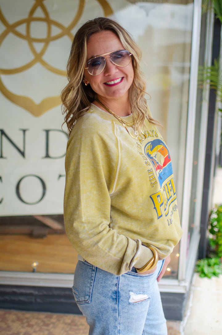 Pacifico Burnout Pullover in Golden Yellow