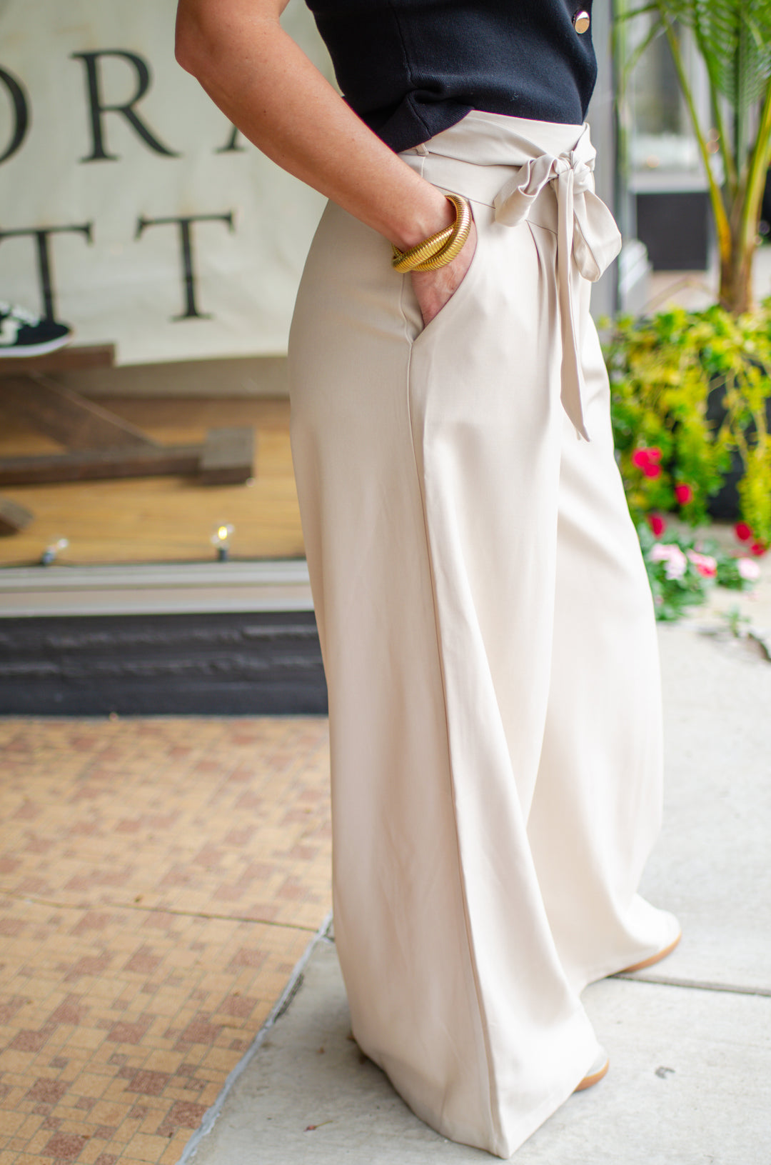 Timeless Wide Leg Pant in Oatmeal