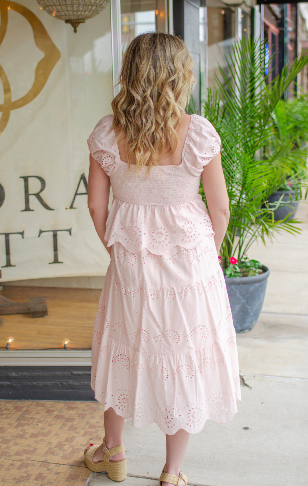 Wish You Were Here Lace Baby Doll Top in Blush