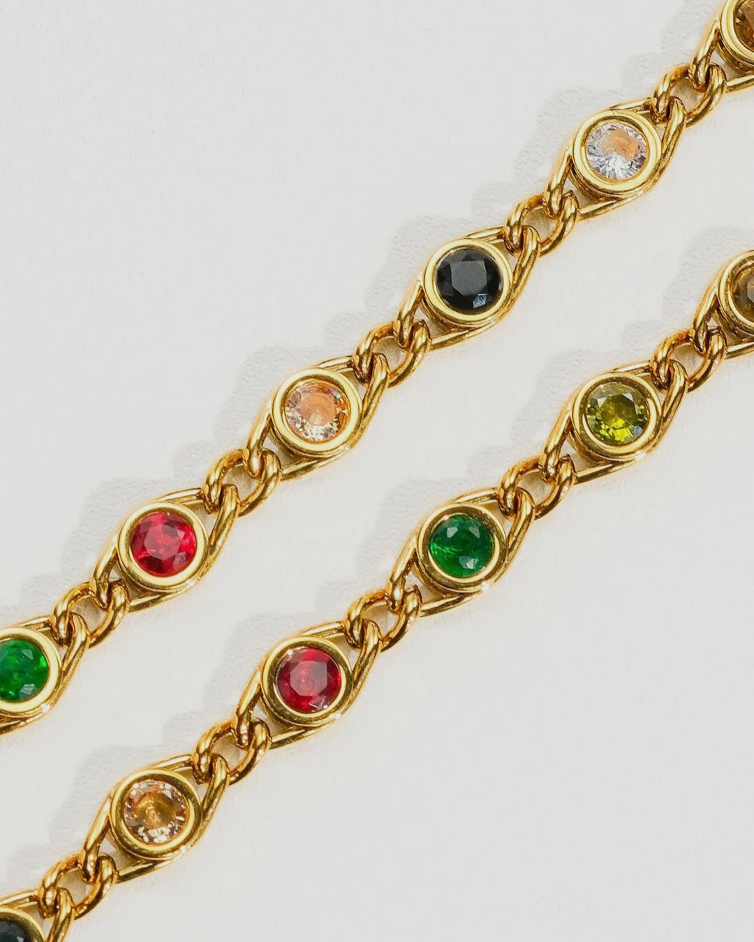 LUXE Scarlett Jewel Tone CZ 14K Gold Plated Necklace