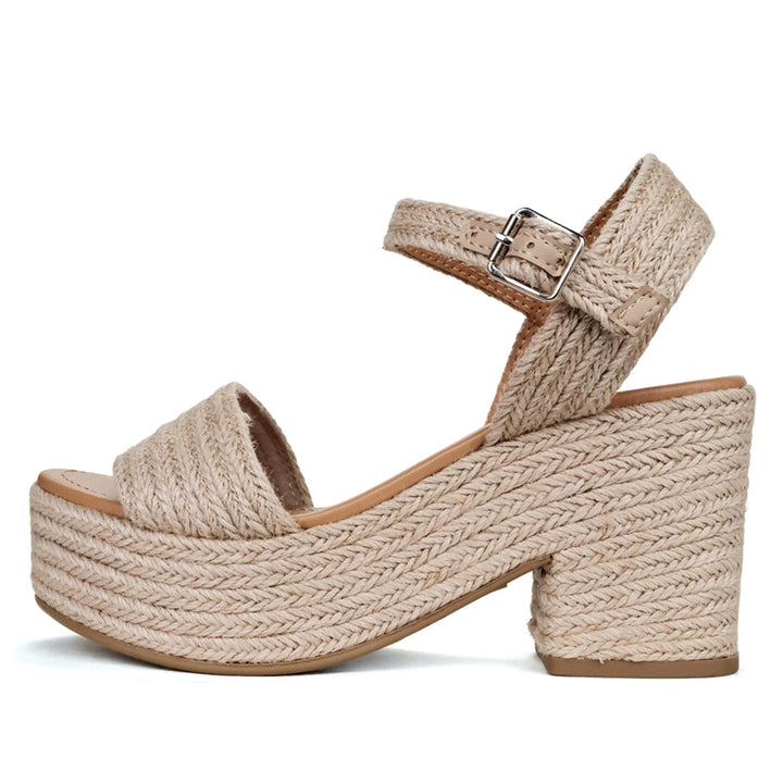 Natural Beauty Woven Jute Platform Heel