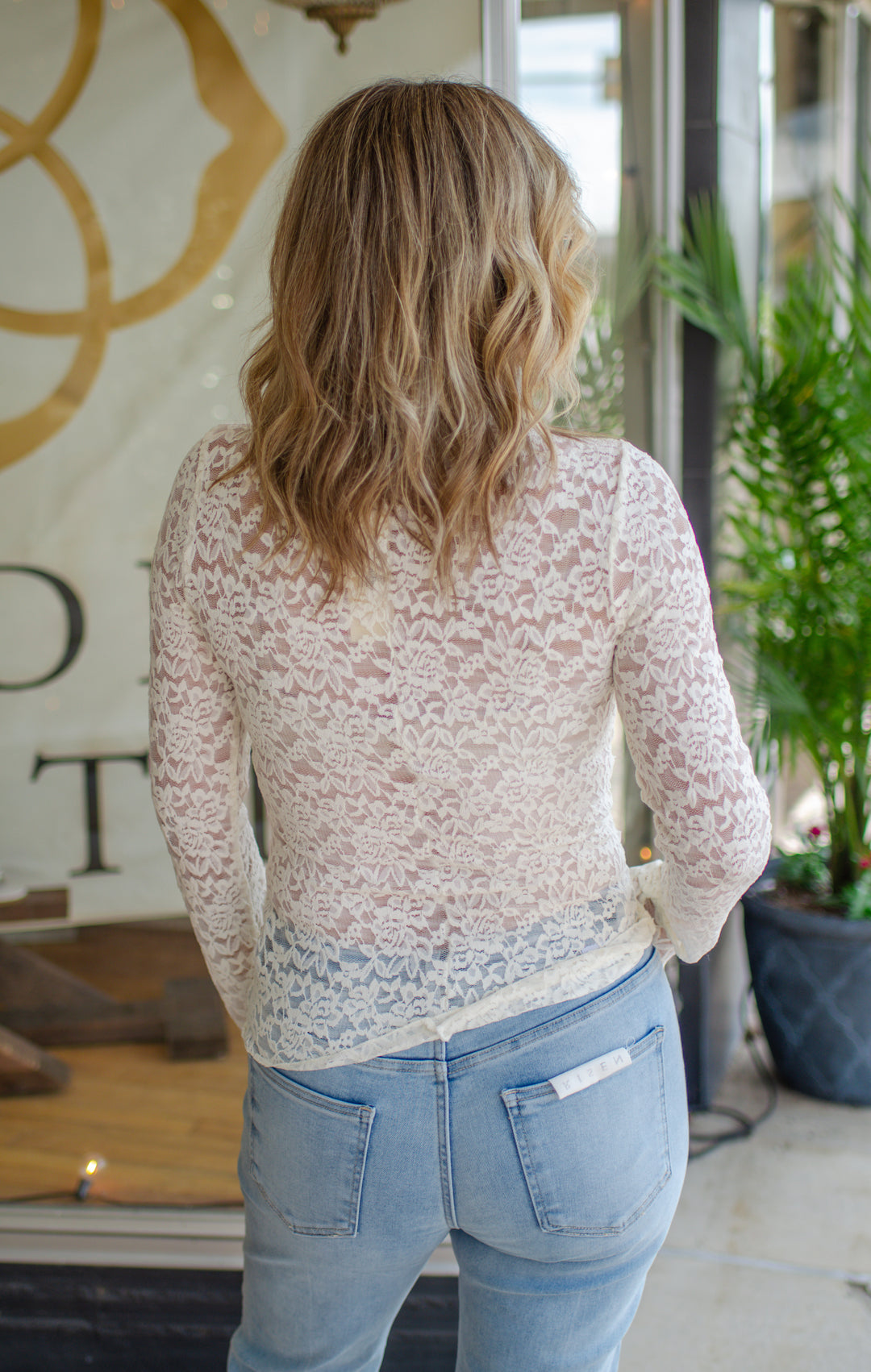 Heart Like Mine Fitted Long Sleeve Lace Top in Ivory