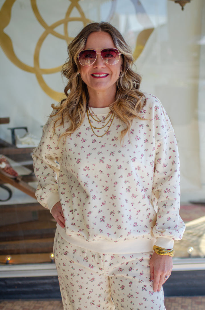 Floral Fancy Printed Jogger Sweat Pants