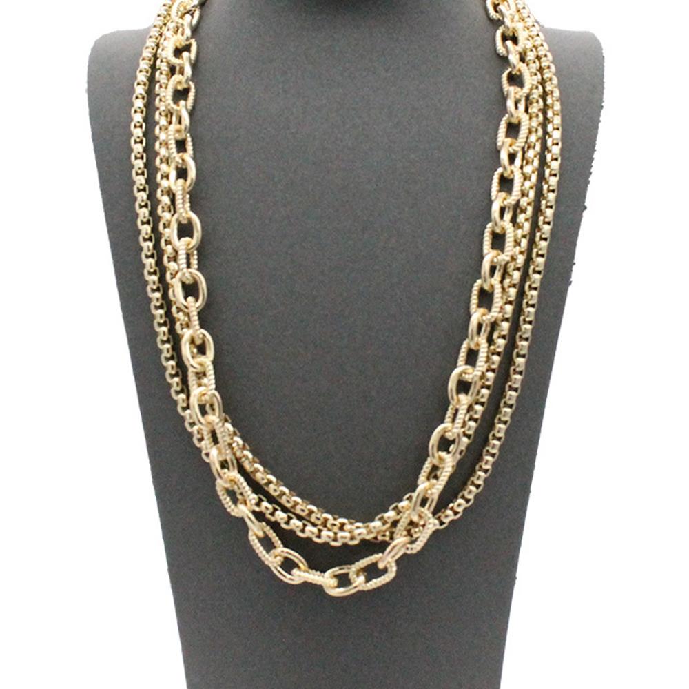 Gold Chain Link Layered Necklace