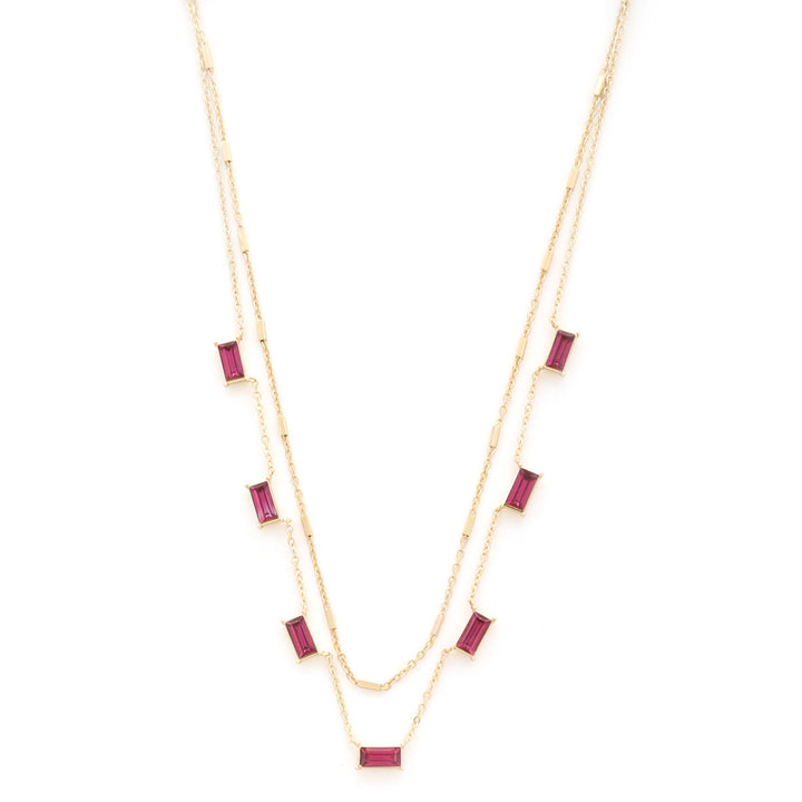 Rectangle Crystal Chain Necklace