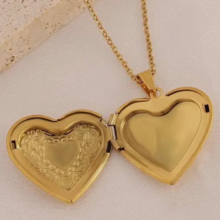 LUXE 18K Gold Plated Astoria Heart Locket Necklace