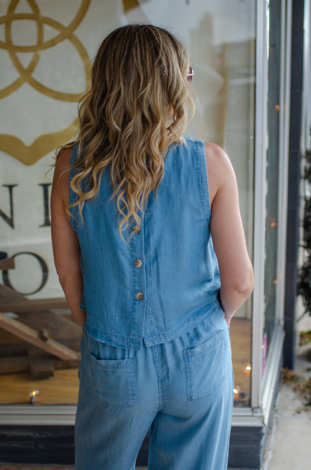 Chambray Lover Wide Leg Lightweight Pant