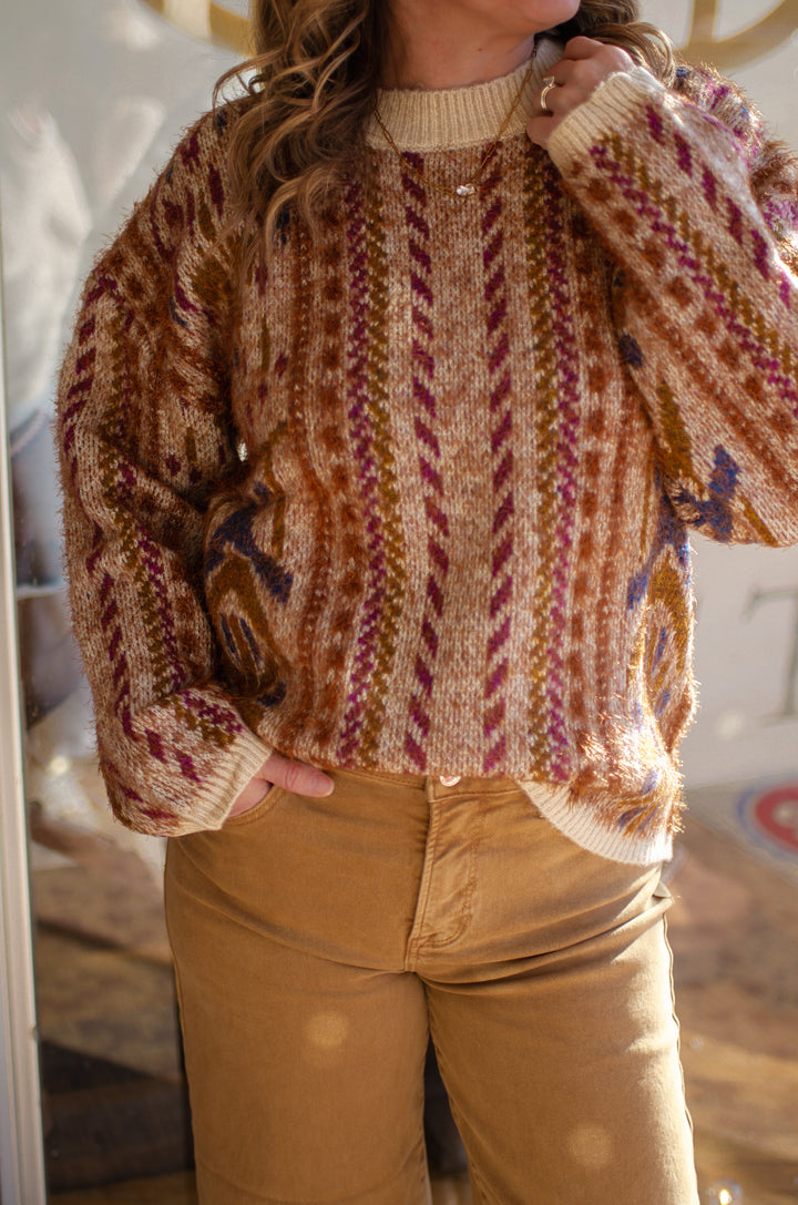 Winter Wonderland Oversized Knit Sweater in cream