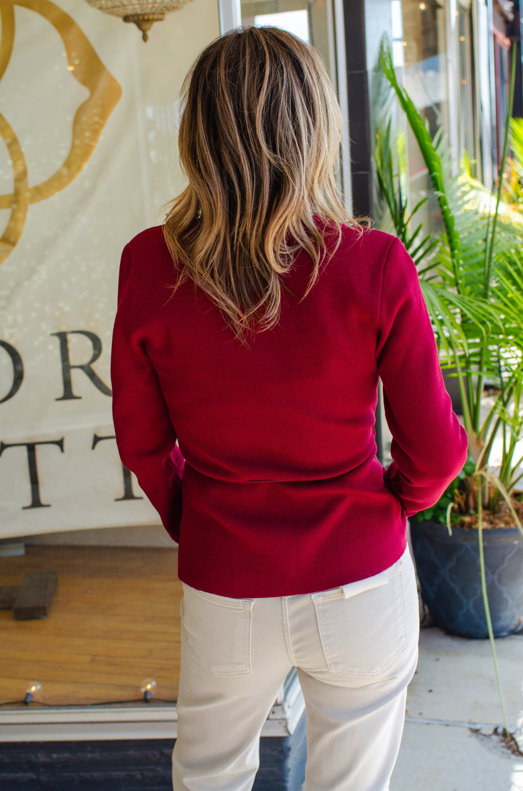 Wrapped Up in You Knit Belted Cardigan in Burgundy
