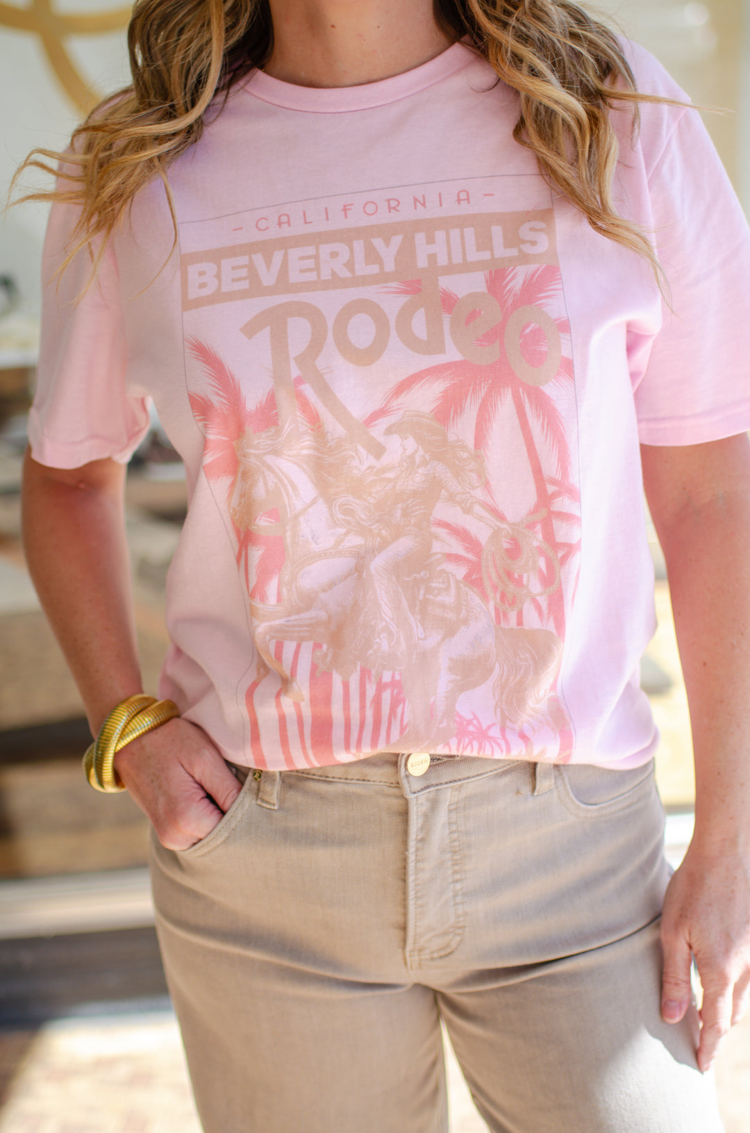 Beverly Hills Rodeo Drive Pink Graphic Tee