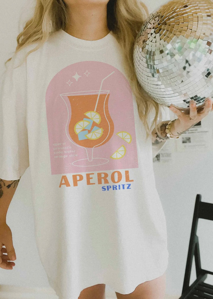 Aperol Spritz Oversized Graphic Ivory Tee