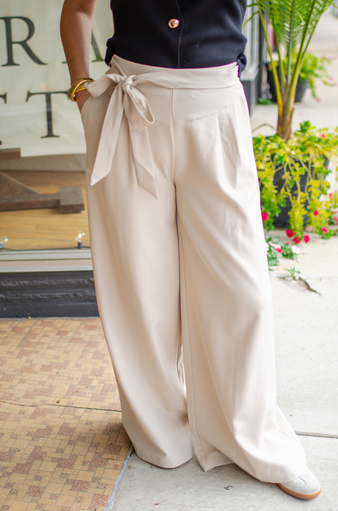 Timeless Wide Leg Pant in Oatmeal
