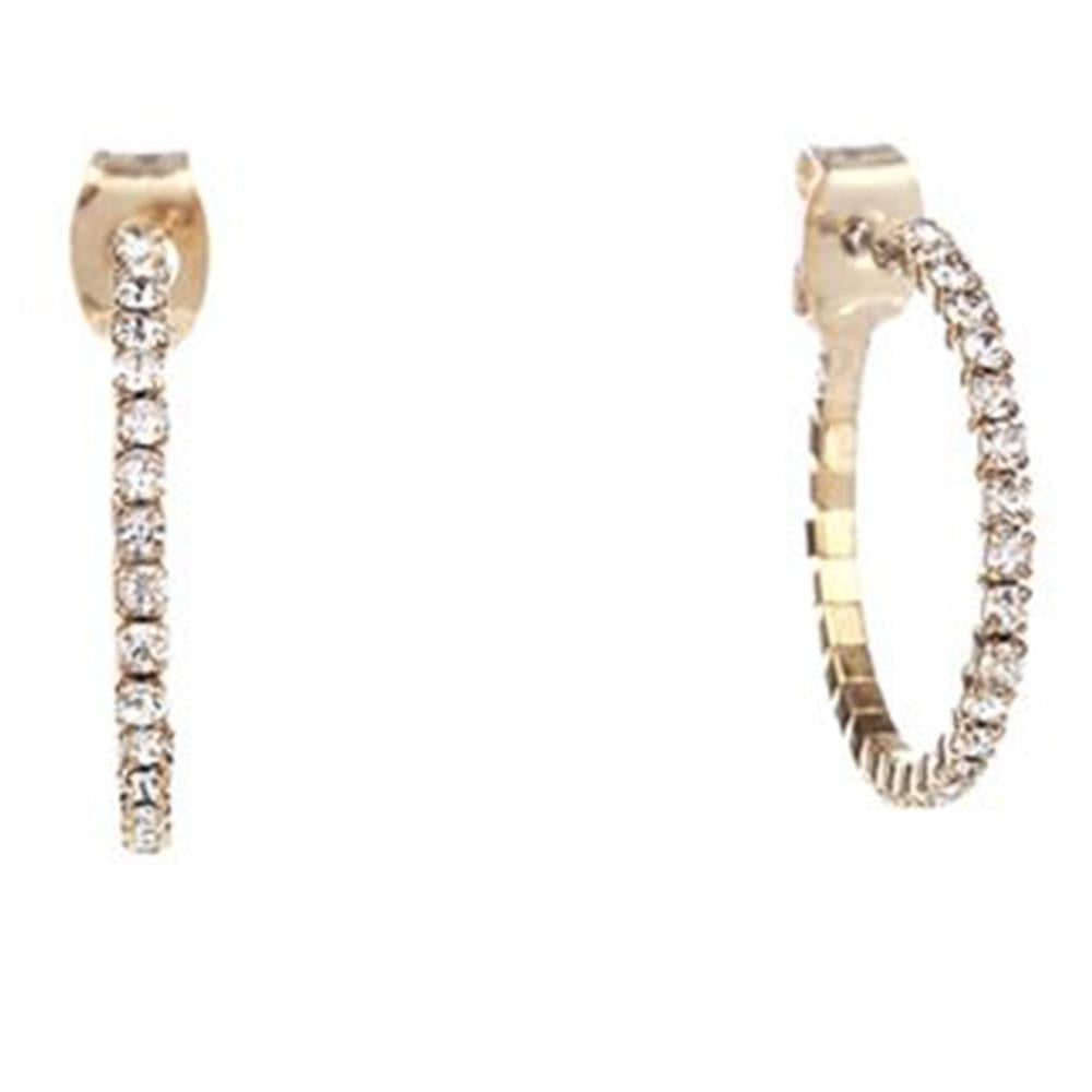 Rhinestone 1MM Hoop Earring