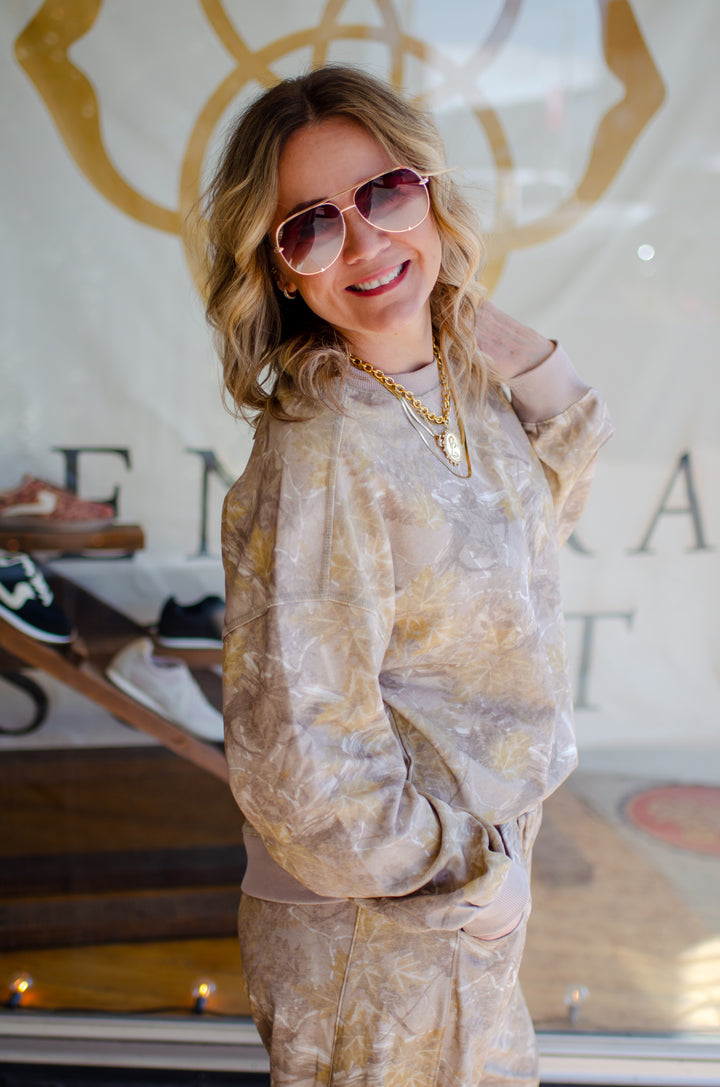 See You Now Camo sweatshirt in Taupe