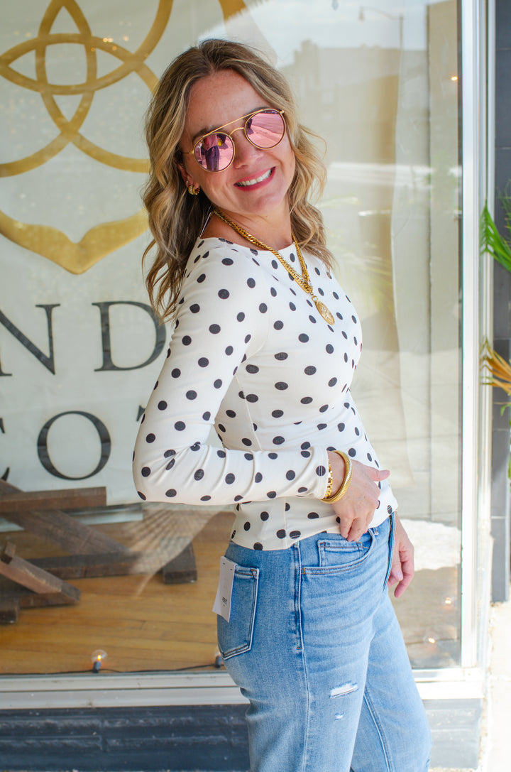 Polkadot Classic Tee in Cream