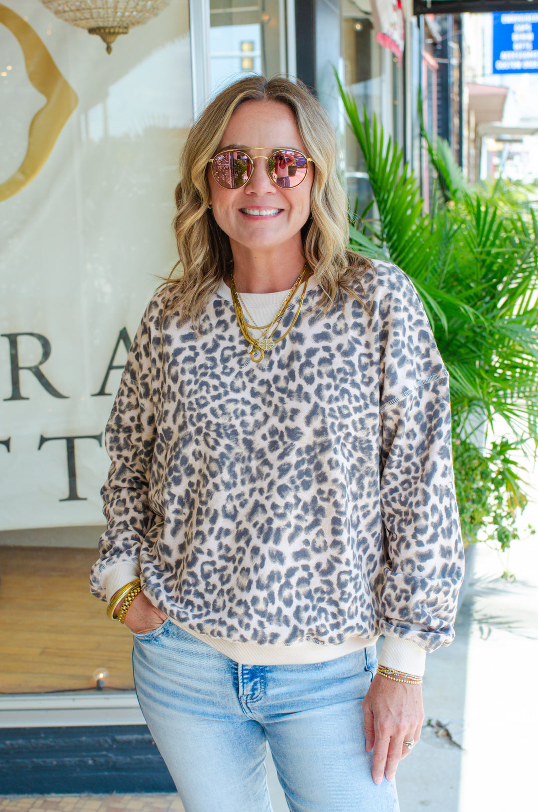 Wild At Heart Leopard Boxy Long Sleeve Top
