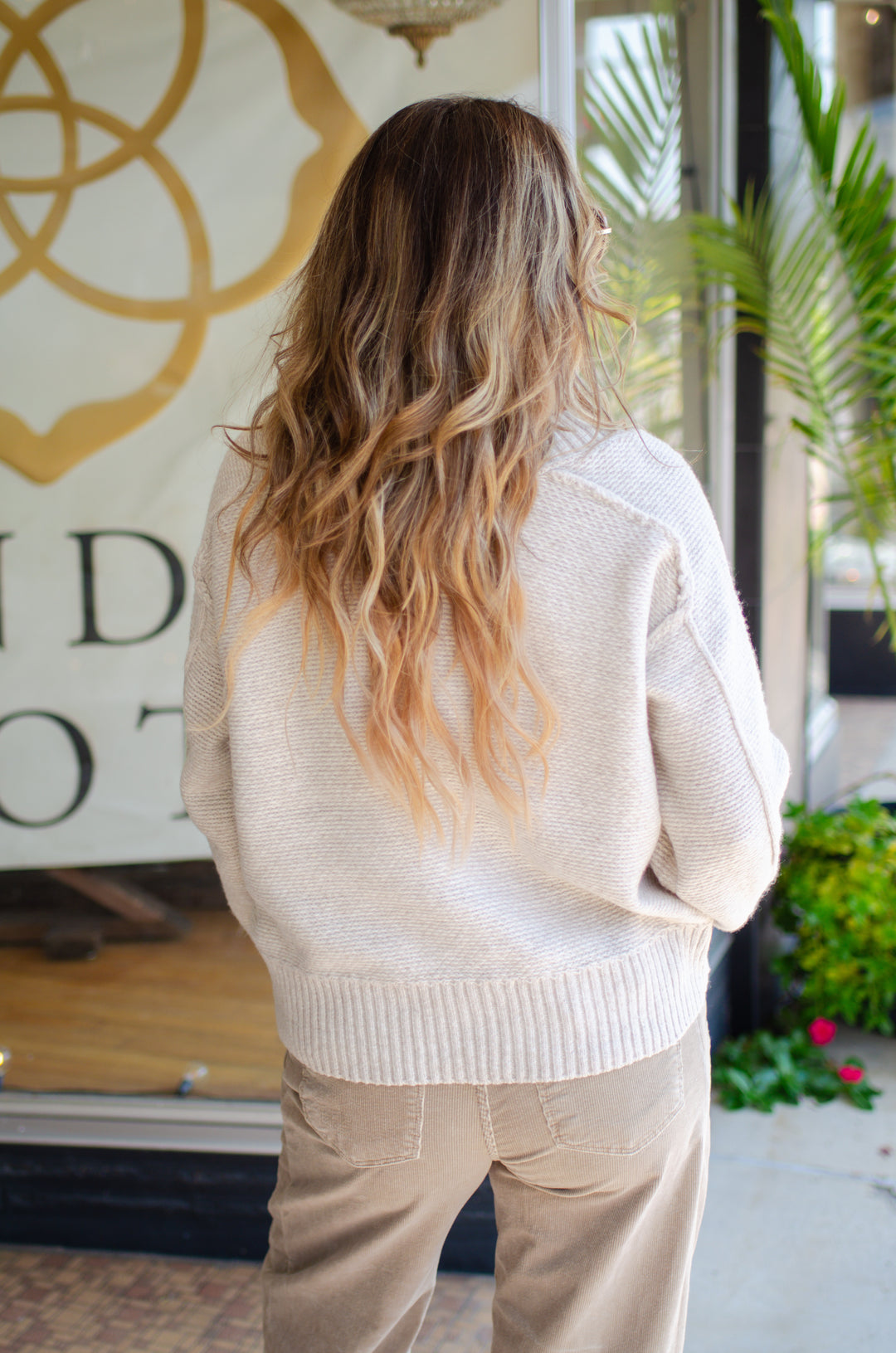 Comfort in You Oatmeal V-Neck Sweater