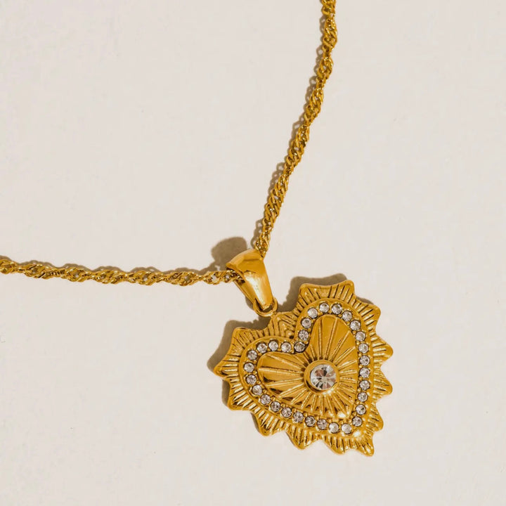 Elle 18K Gold Plated Water & Tarnish Resistant Heart Necklace