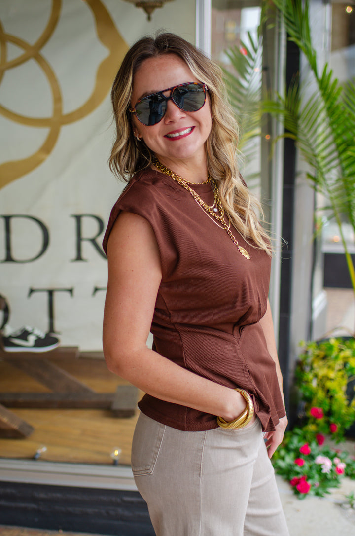 Always Yours Top in Brown