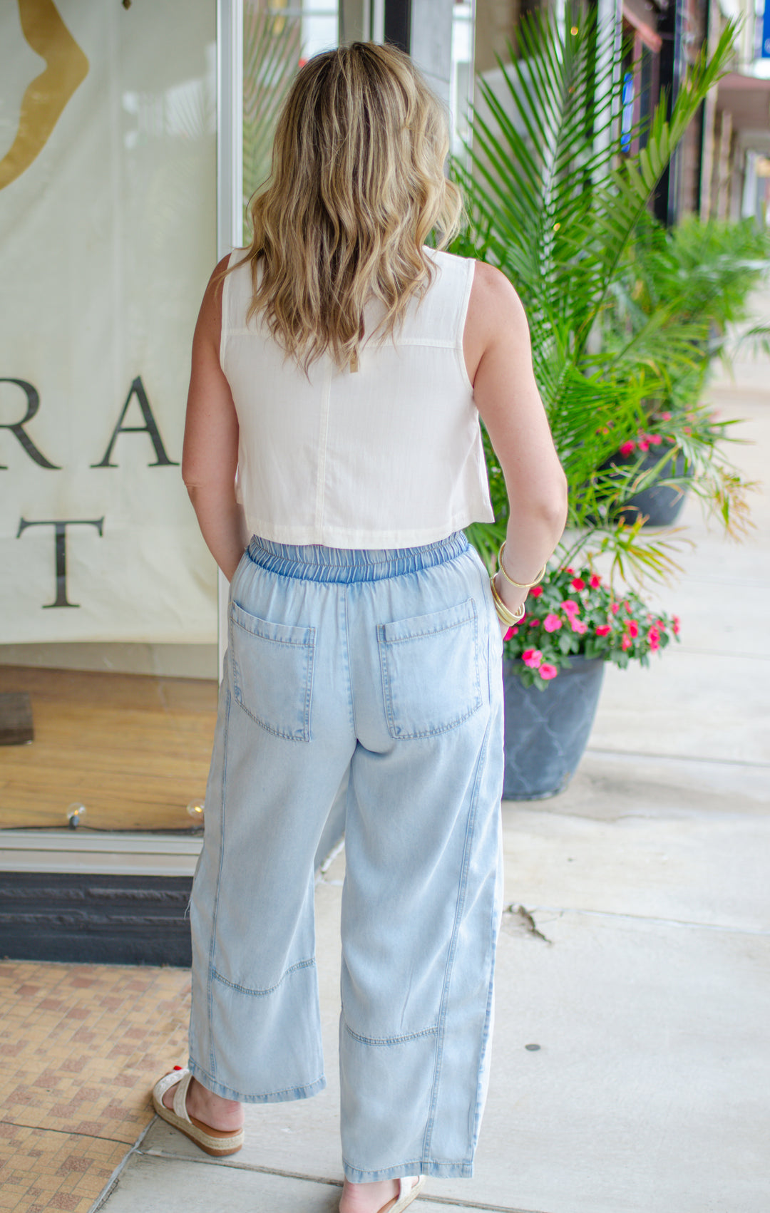 Take You Time Pull On Washed Denim Pant