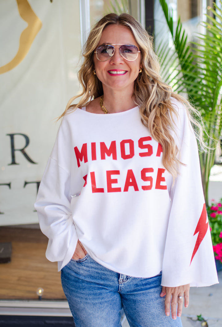 Mimosa Please Burn Out Bell Sleeve Sweatshirt