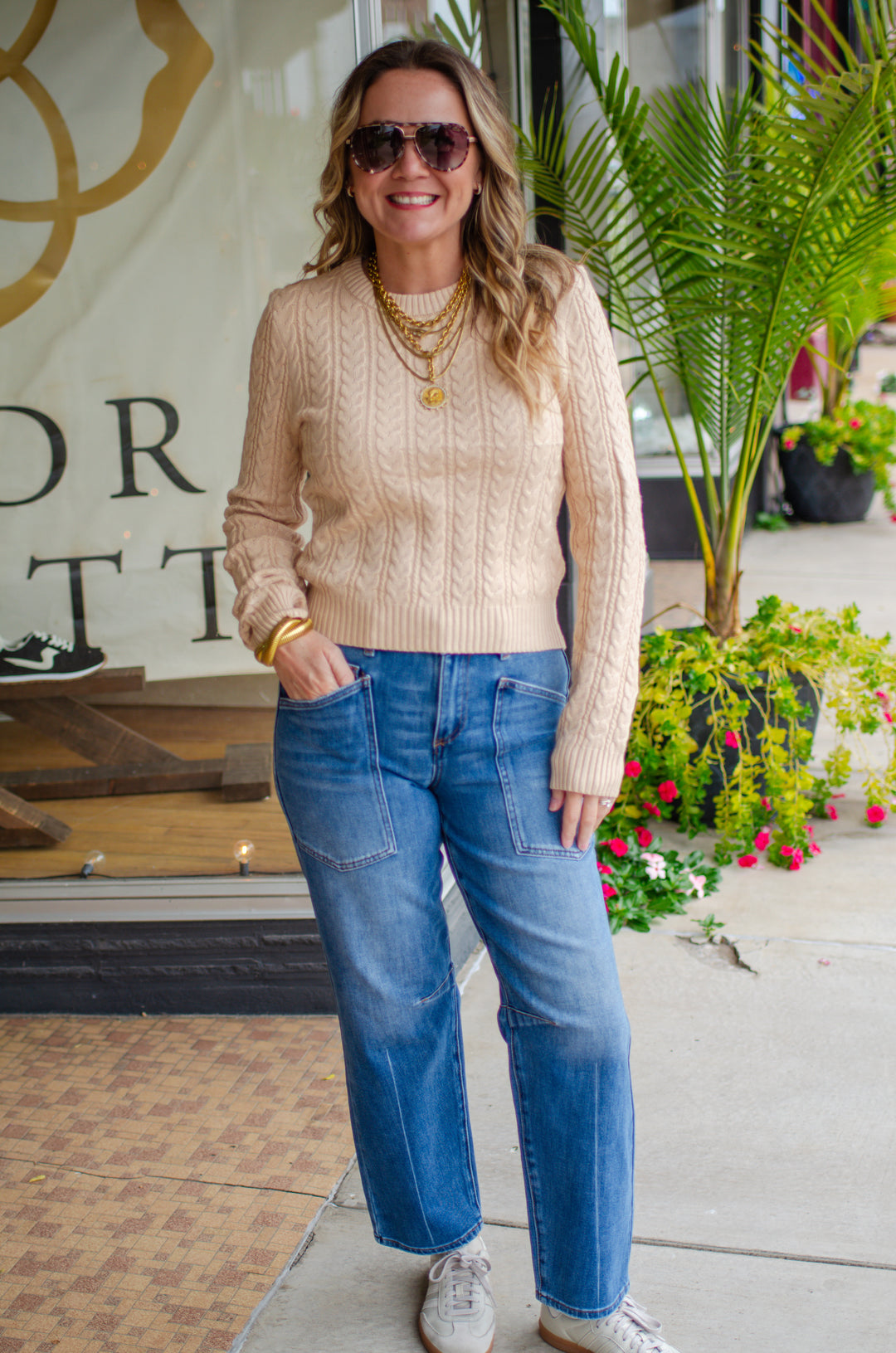 Cozy Feels Cable Knit Sweater in Cream