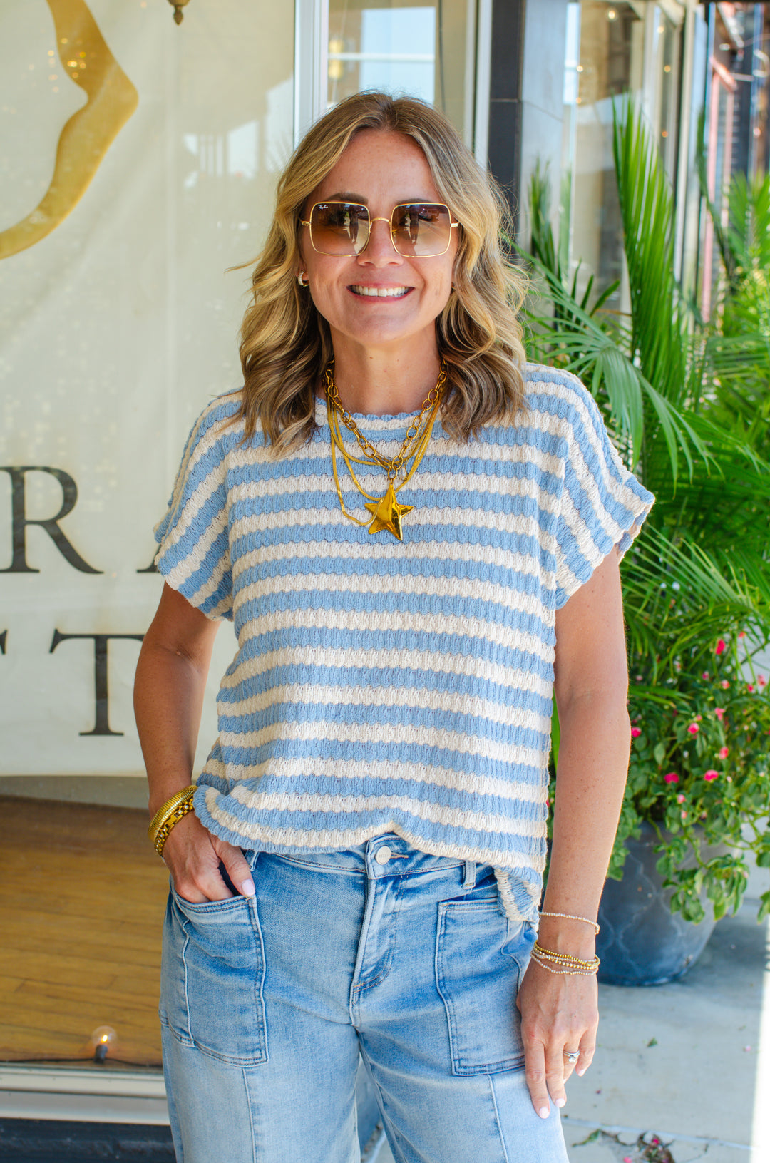 True Blue Striped Top